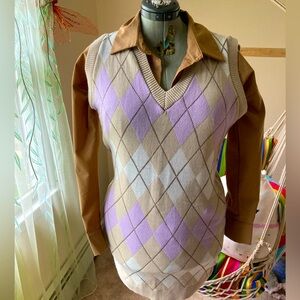 Argyle style sweater vest trendy adorable